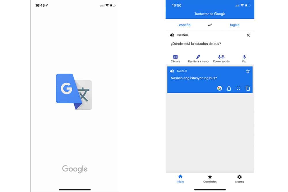 Google Translate for Tagalog, Cebuano, English, Spanish...