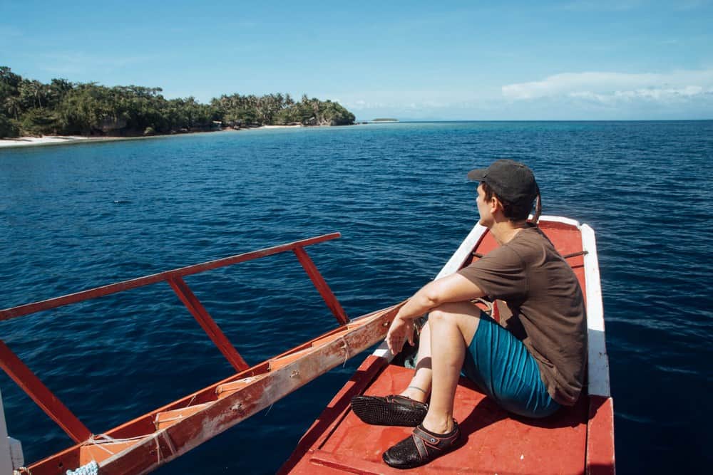 island hopping boat in the Cuatro Islas tour, Leyte