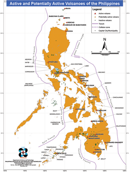 map of volcanoes in the Philippines
