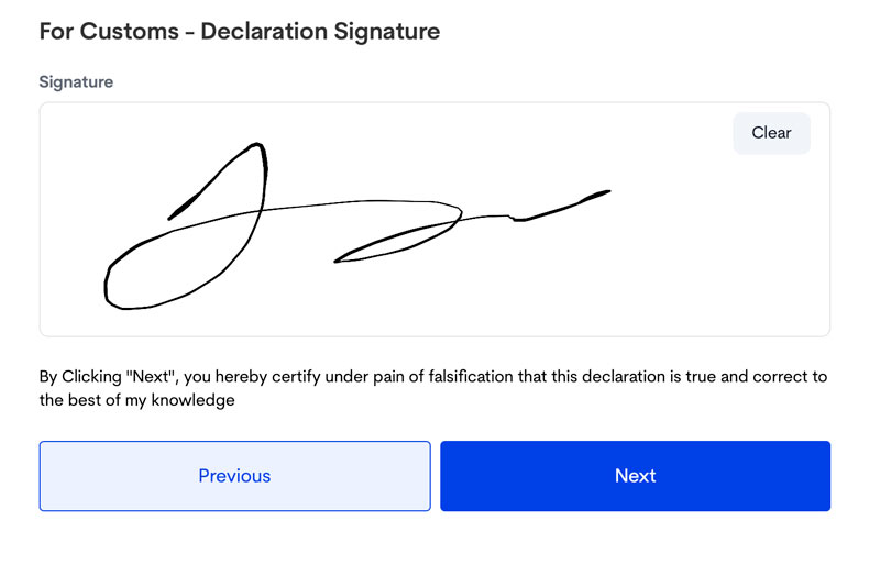 Sign the eTravel