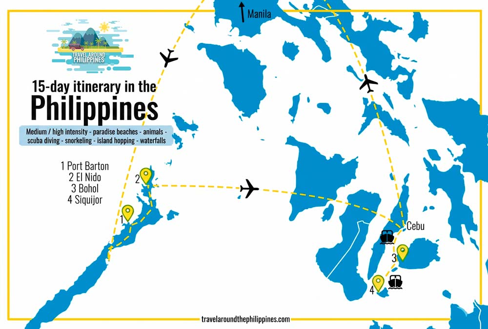 Philippines itinerary 15 days: Palawan, Bohol & Siquijor